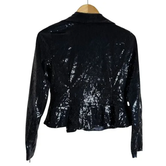 Baker by Ted Baker Navy Blue Sequin Zip Jacket Girl’s Size 13